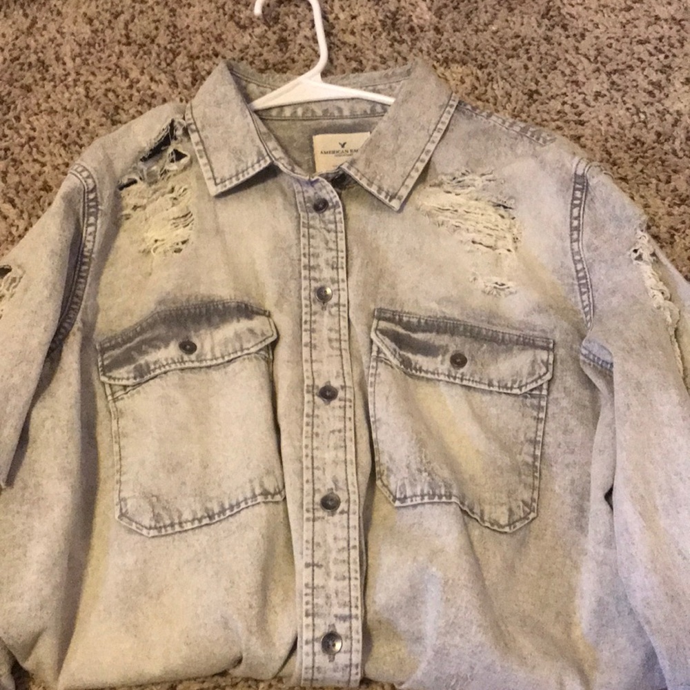 Distressed Button Down - image 1